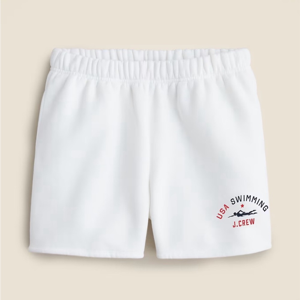 J Crew Limited Edition USA Swimming X J Crew Heritage fleece shorts